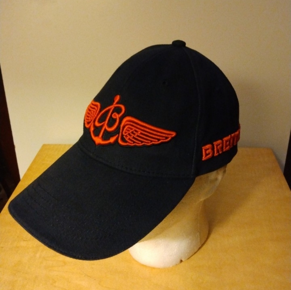 Classic Breitling Navy Blue and Orange Adjustable Dad Hat